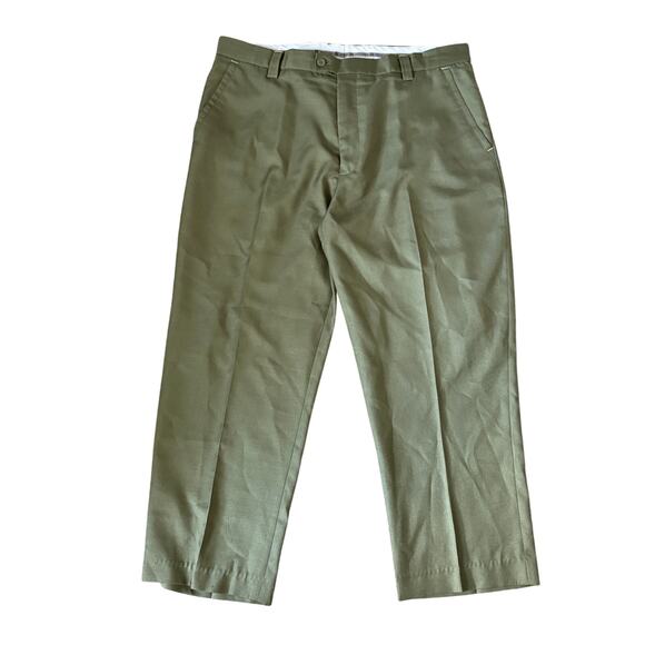 Michael Irvin 100% Rayon Pant sz 38x30 Olive Pleated Slacks Dallas Cowboys - Picture 1 of 5